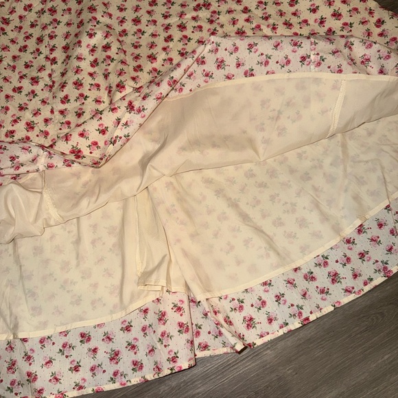 Moon River Pink Floral Midi Dress puff sleeve - Picture 8 of 15